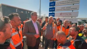 Yerköy ilçesinde, Ankara-Yerköy-Kayseri hattındaki Yüksek Hızlı Tren projesinde çalışan işçiler,