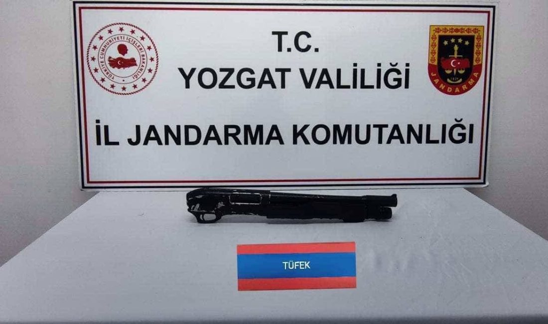 Yozgat'ta jandarma ekipleri, ruhsatsız av tüfeğiyle gerçekleştirdiği operasyonda, şüpheli (R.S.)'yi
