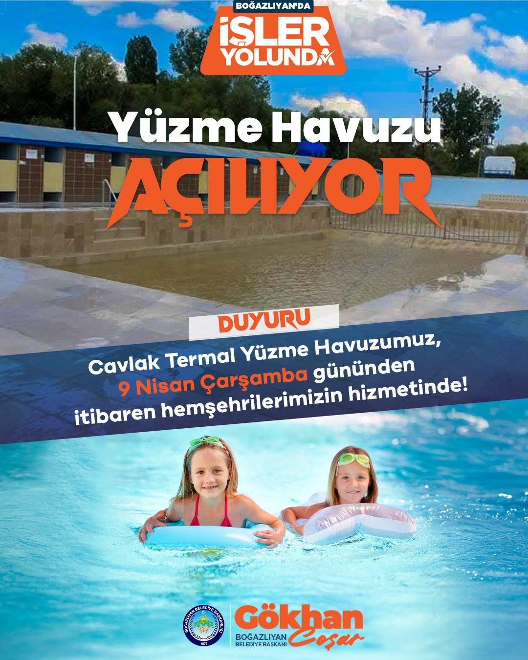 Boğazlıyan Bahariye Köyü’nde bulunan Cavlak Termal Yüzme Havuzu, 9 Nisan