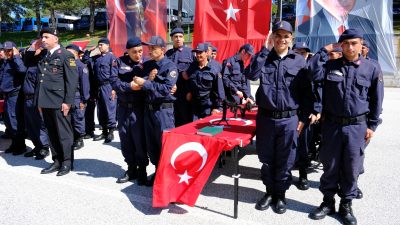 Yozgat İl Jandarma Komutanlığında düzenlenen temsili askerlik töreninde, engelli bireyler