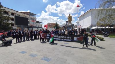 Boğazlıyan Gönüllüleri Platformu öncülüğünde düzenlenen yürüyüşte, yüzlerce kişi Filistin’e destek