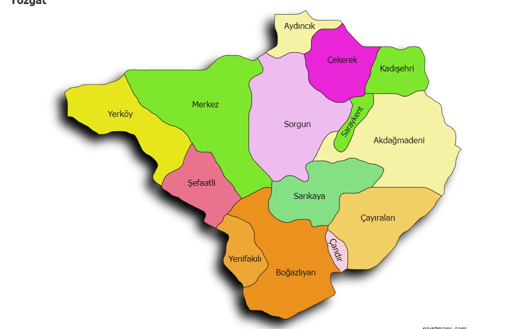 Yozgat’a bağlı 14 ilçenin kaymakamları ve 2024 yılına ait nüfus