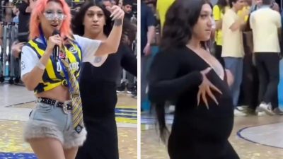 Fenerbahçe'nin Türkiye Sigorta Basketbol Süper Ligi zafer kutlamalarında sahneye geçen