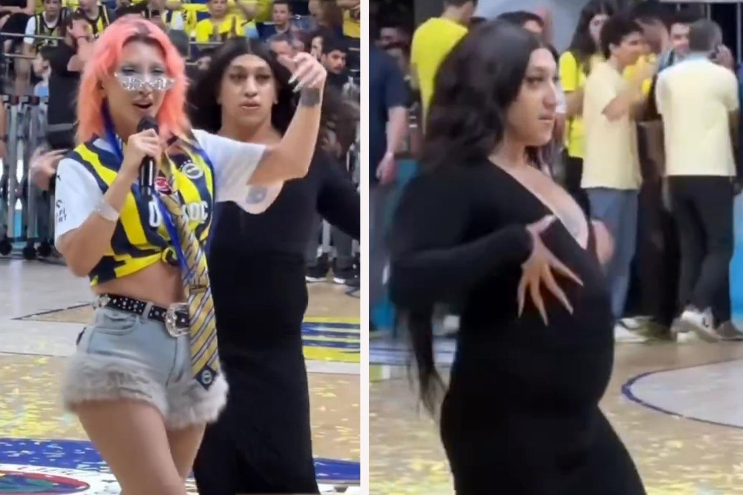 Fenerbahçe'nin Türkiye Sigorta Basketbol Süper Ligi zafer kutlamalarında sahneye geçen