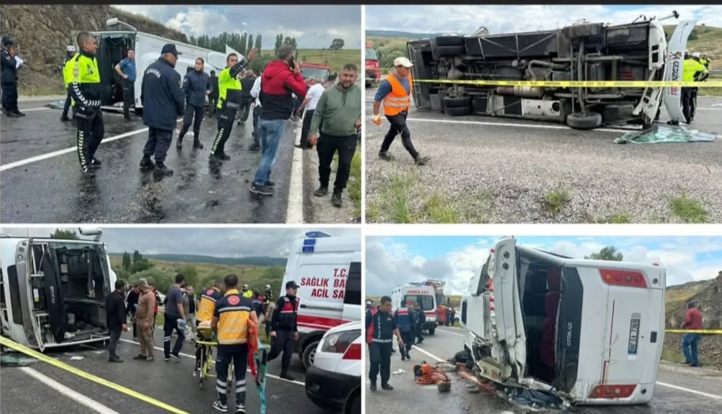 Yozgat’ın Akdağmadeni ilçesi Sazlıdere köyü mevkiinde, yağmur nedeniyle kayganlaşan yolda