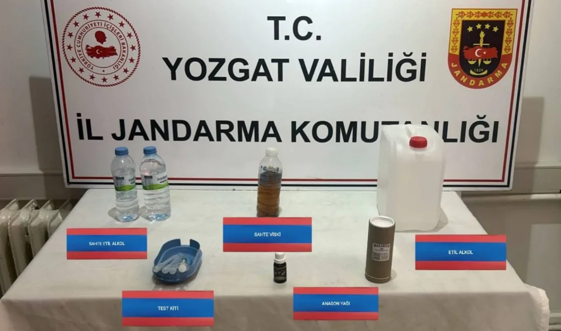 Yozgat'ın Şefaatli ilçesinde sahte alkol üreten bir şahsın evine düzenlenen