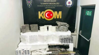 Kayseri’de yapılan operasyonda 2 bin paket kaçak sigara ele geçirildi.