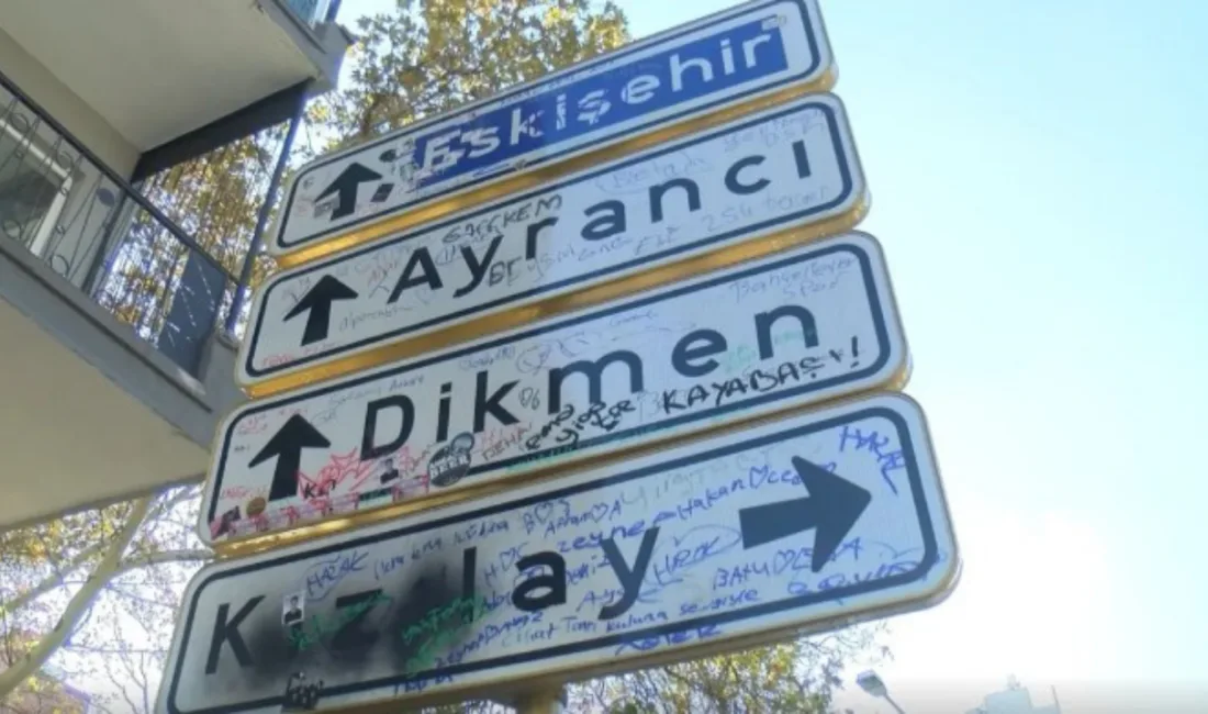 Sosyal medyada popüler hale gelen Kızılay yön tabelası, çalınma ve