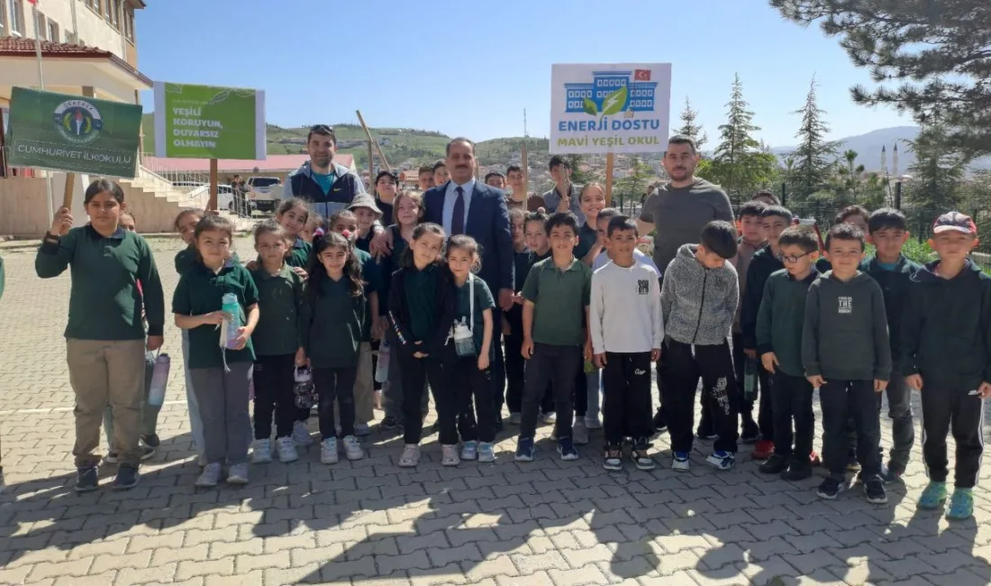 Çekerek'teki okullarda sürdürülebilirlik bilincini artırmaya yönelik projeler kapsamında Cumhuriyet İlkokulu,
