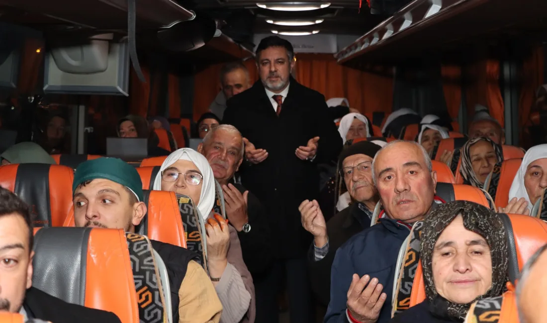 Yozgat’ın Yerköy ilçesinde, kutsal topraklara doğru yola çıkan umre kafilesi,