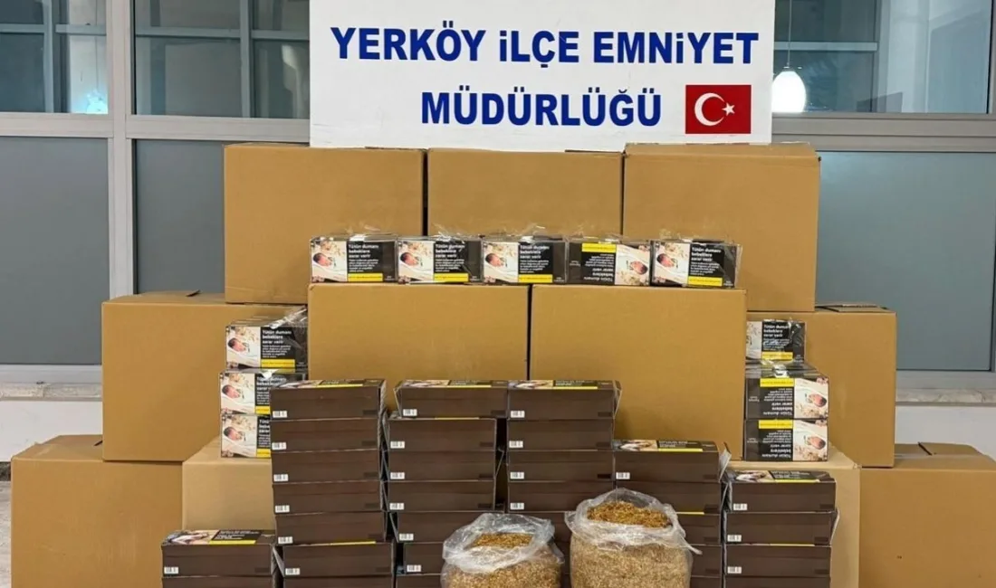 Yozgat’ın Yerköy ilçesinde düzenlenen operasyonda, polis ekipleri kaçak tütün ve