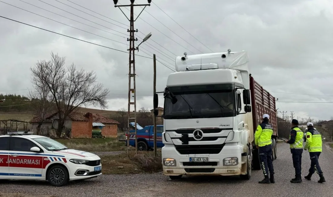 Boğazlıyan İlçe Jandarma Komutanlığı, ağır tonajlı araçlara yönelik denetim faaliyeti