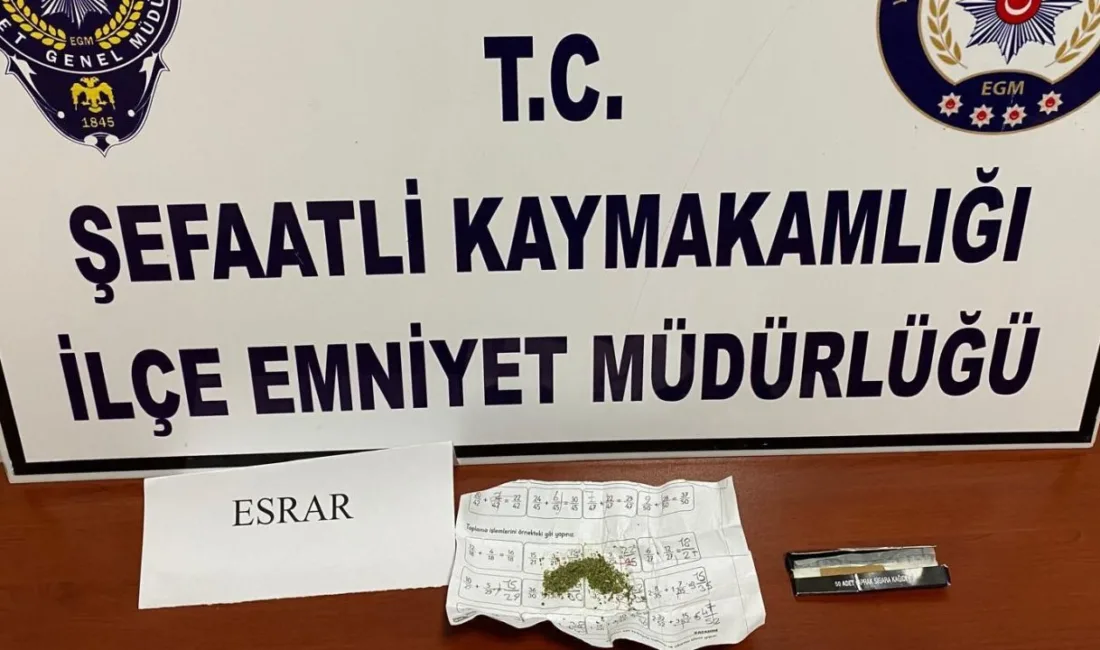 Yozgat’ın Şefaatli ilçesinde yapılan denetimde, bir araç sürücüsünde uyuşturucu madde
