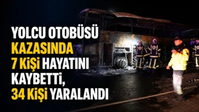 Denizli'nin Sarayköy ilçesinde bir yolcu otobüsünün bariyerlere çarpması sonucu 7