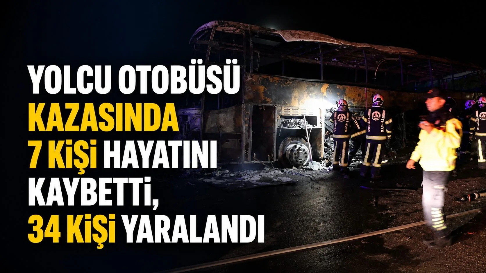 Denizli'nin Sarayköy ilçesinde bir yolcu otobüsünün bariyerlere çarpması sonucu 7
