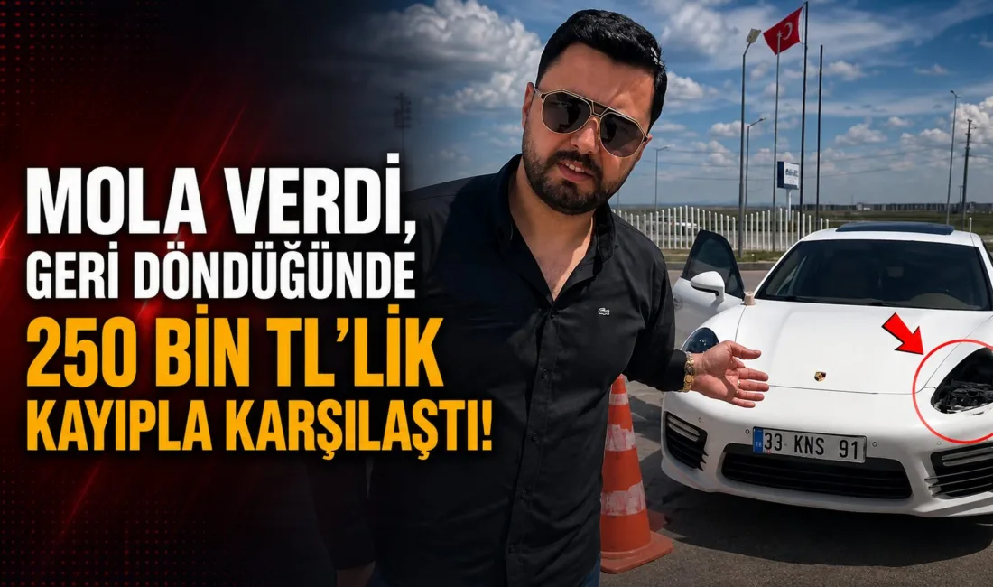 Bayram tatili için yola çıkan bir ailenin kısa süreli molası,