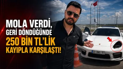 Bayram tatili için yola çıkan bir ailenin kısa süreli molası,