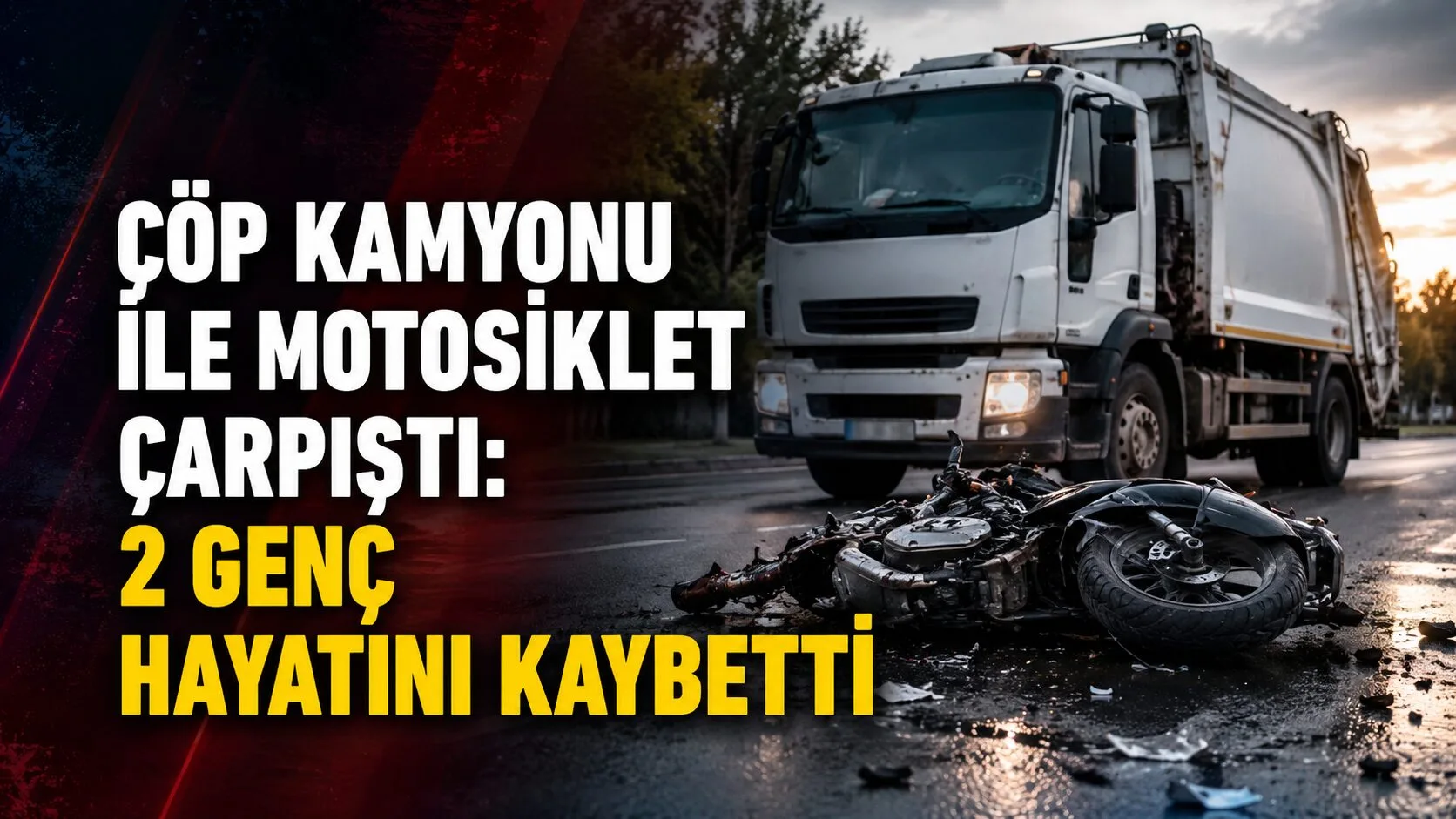 Çöp kamyonu ile motosikletin çarpışması sonucu 18 yaşındaki Hasan Aşgın