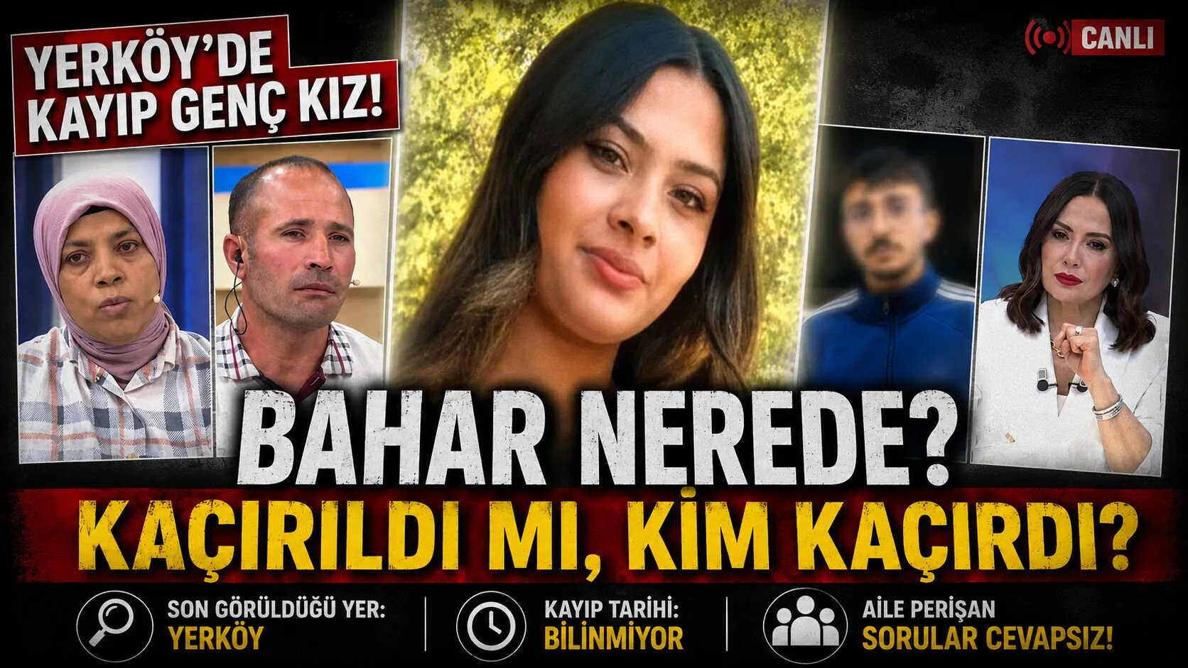 Yozgat'ın Yerköy ilçesinde yaşayan 17 yaşındaki Bahar'ın kaçırıldığı iddiası ailesini