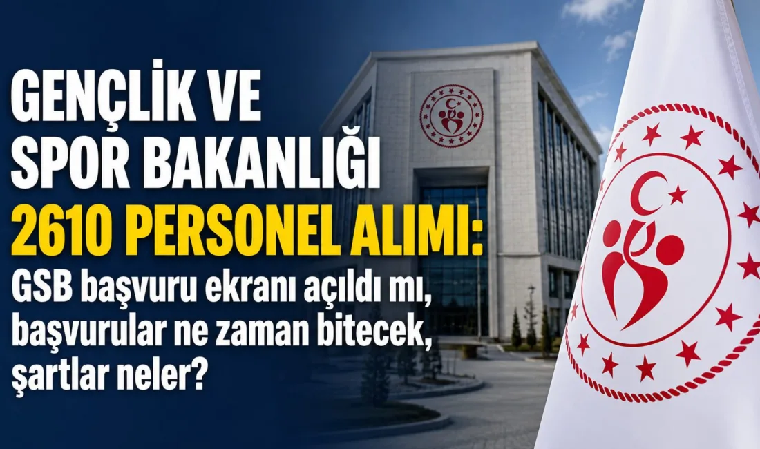Gençlik ve Spor Bakanlığı tarafından yapılacak 2610 sözleşmeli personel alımı