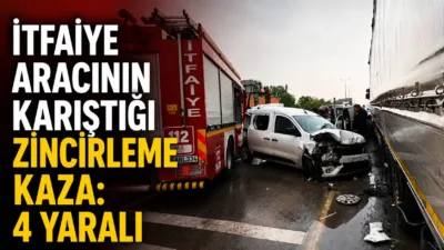 D-100 kara yolunda itfaiye aracının da yer aldığı zincirleme trafik