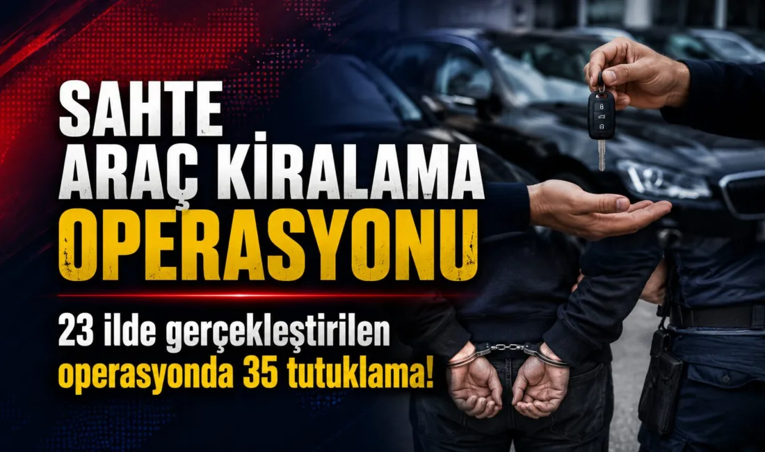 Kocaeli merkezli olarak düzenlenen operasyonda, internet üzerinden sahte araç kiralama