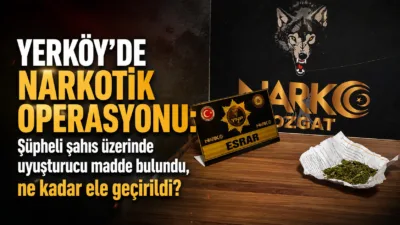 Yerköy İlçe Emniyet Müdürlüğü Narkotik Suçlarla Mücadele Büro Amirliği ekipleri,