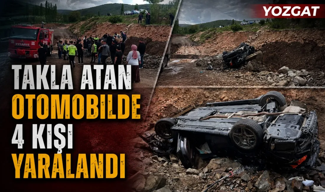 Yozgat’ın Akdağmadeni ilçesinde meydana gelen trafik kazasında kontrolden çıkarak takla