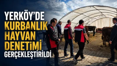 Yozgat'ın Yerköy ilçesinde, kurbanlık hayvanların uygunluğunu kontrol etmek amacıyla denetim