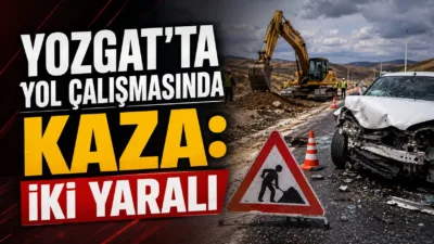 Yozgat'ın Aydıncık ilçesinde, Kazankaya ile Çandır köyleri arasındaki yol çalışması