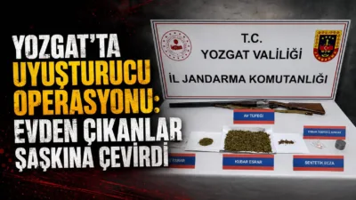 Yozgat İl Jandarma Komutanlığı’nın düzenlediği uyuşturucu operasyonunda bir evde yapılan