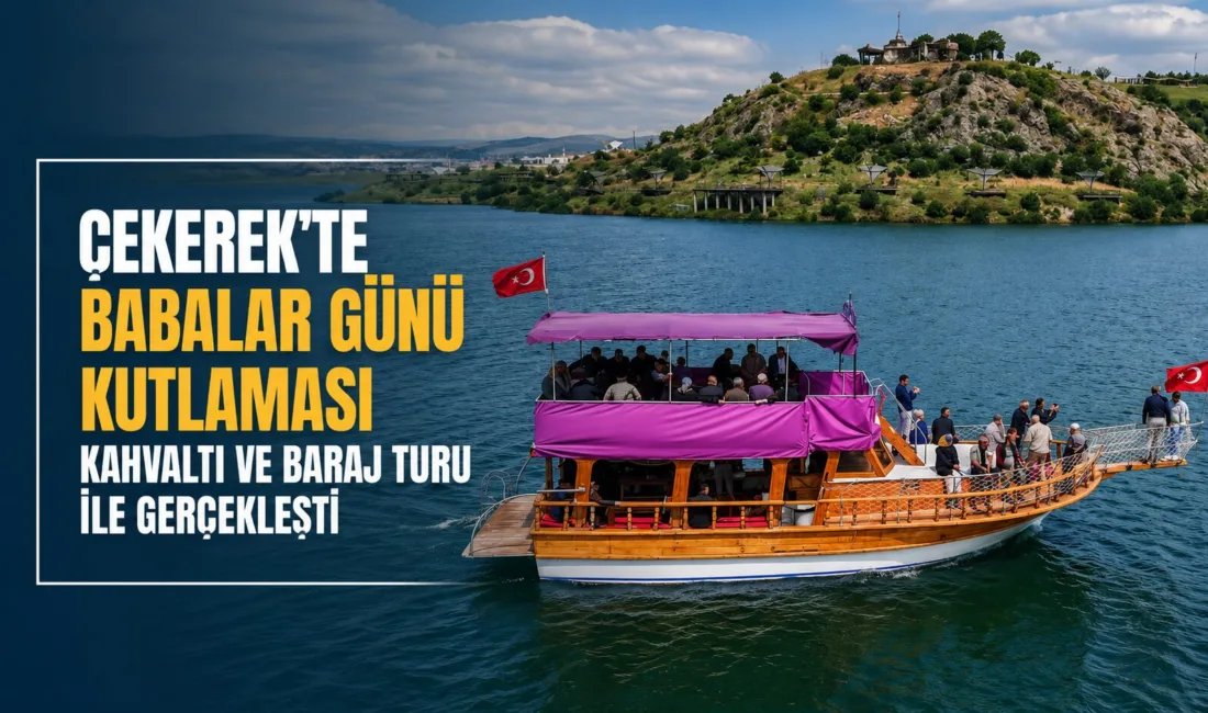 Çekerek'te Babalar Günü dolayısıyla düzenlenen etkinlikte, ilçe sakinleri kahvaltıda bir