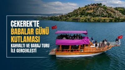 Çekerek'te Babalar Günü dolayısıyla düzenlenen etkinlikte, ilçe sakinleri kahvaltıda bir