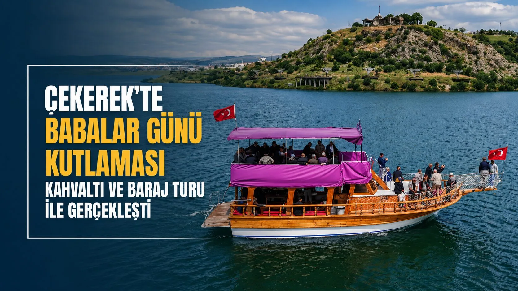 Çekerek'te Babalar Günü dolayısıyla düzenlenen etkinlikte, ilçe sakinleri kahvaltıda bir