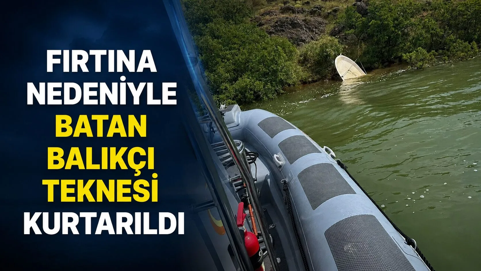 Yozgat'ın Çekerek ilçesindeki Süreyya Bey Barajı'nda fırtına nedeniyle batan "Sakin