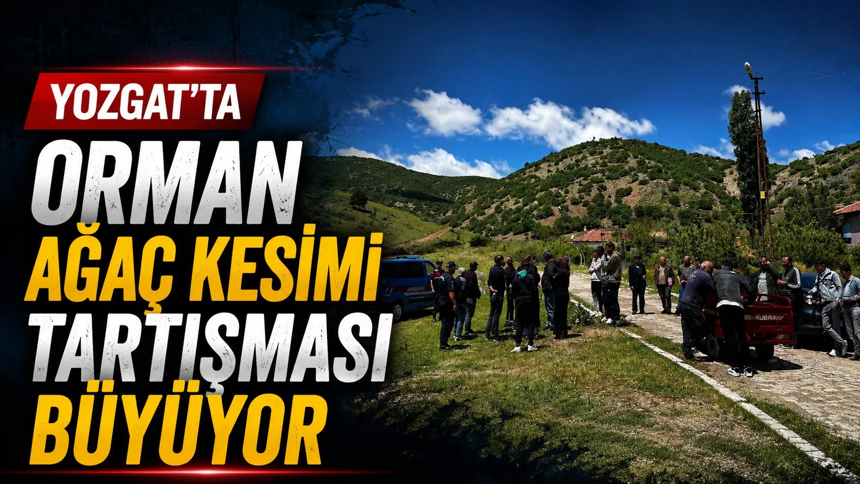 Yozgat'ın Saraykent ilçesinde, orman arazisinde gerçekleştirilen ağaç kesimi, bölge halkının