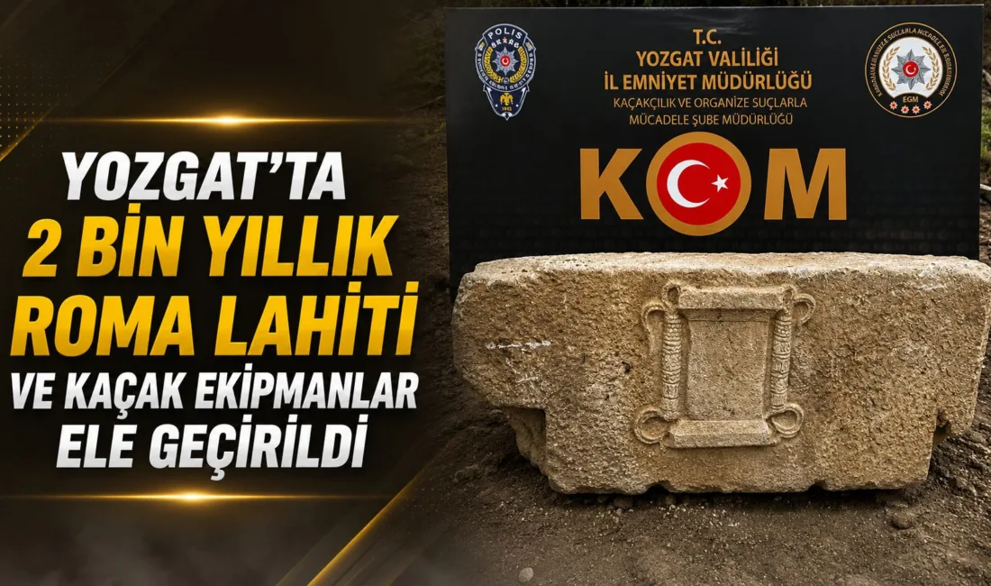 Yozgat’ın Aydıncık ilçesinde gerçekleştirilen kaçakçılık operasyonunda, 2 bin yıllık Roma