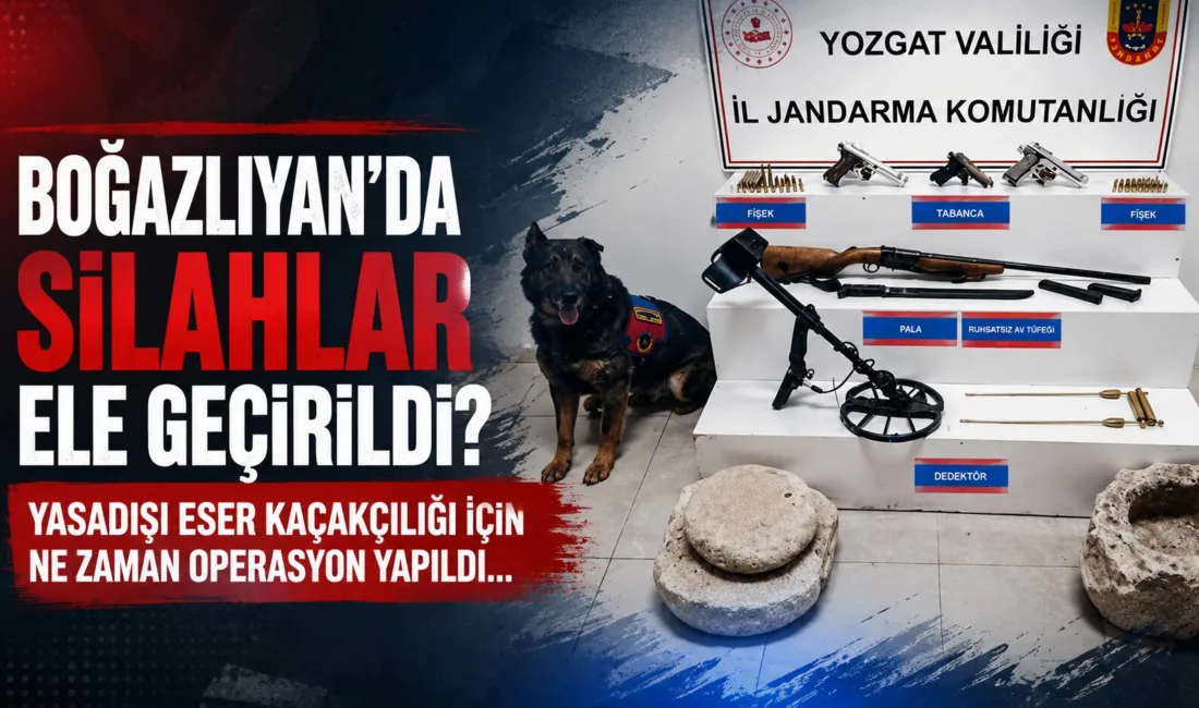 Yozgat'ın Boğazlıyan ilçesinde, jandarma ekipleri tarihi eser kaçakçılığı ve ruhsatsız
