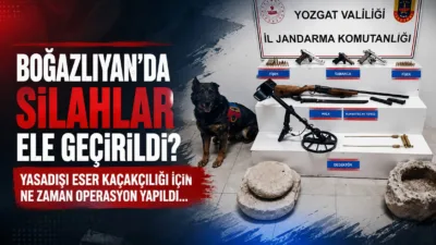 Yozgat'ın Boğazlıyan ilçesinde, jandarma ekipleri tarihi eser kaçakçılığı ve ruhsatsız