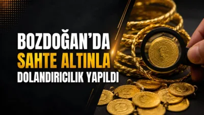 Bozdoğan ilçesinde sahte altınla dolandırıcılık yapan bir kişi, polis tarafından