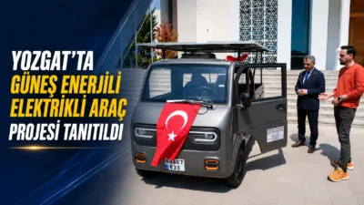 Yozgat Valisi Mehmet Ali Özkan, güneş panelleriyle çalışan elektrikli araç