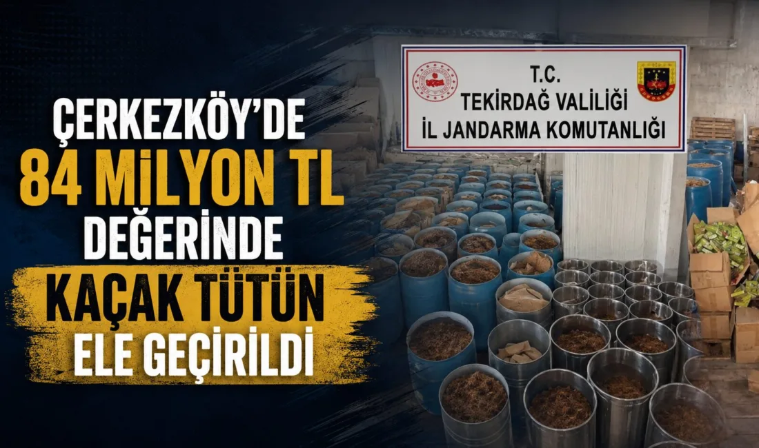 Çerkezköy'de Jandarma ekipleri, sanayi sitesindeki bir iş yerinde yapılan operasyonda