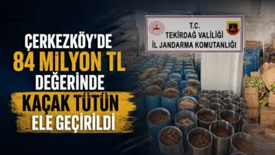 Çerkezköy'de Jandarma ekipleri, sanayi sitesindeki bir iş yerinde yapılan operasyonda