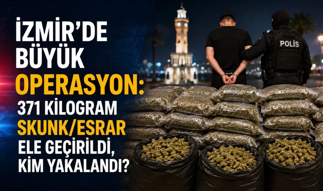 İçişleri Bakanlığı, İzmir'de düzenlenen operasyonda 371 kilogram skunk/esrarın ele geçirildiğini