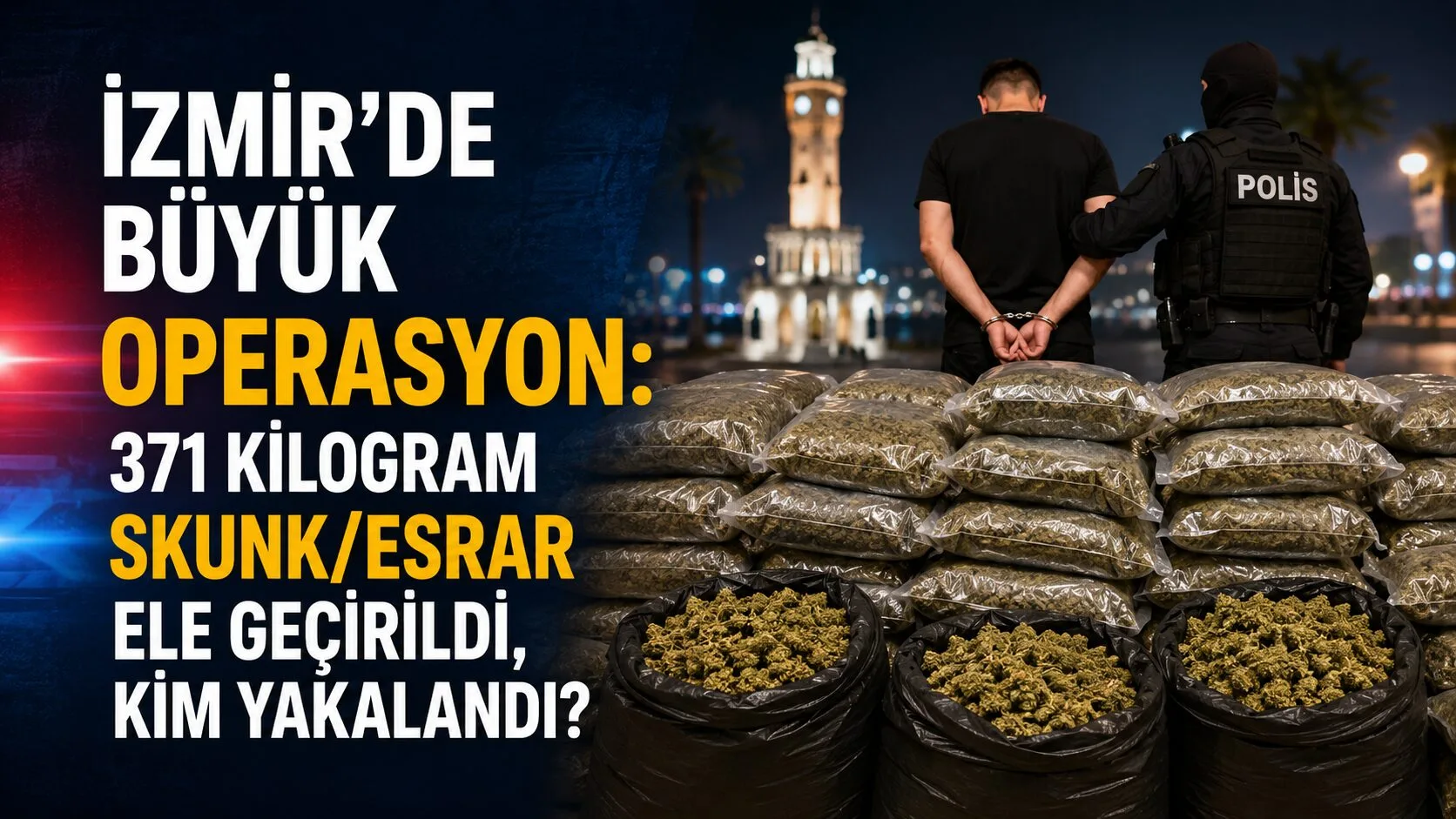 İçişleri Bakanlığı, İzmir'de düzenlenen operasyonda 371 kilogram skunk/esrarın ele geçirildiğini