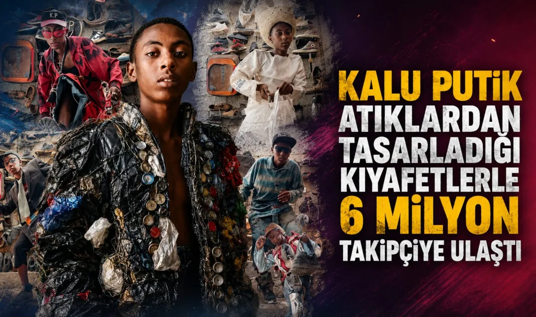 Etiyopyalı sosyal medya fenomeni Kalu Putik, plastik şişe, lastik ve