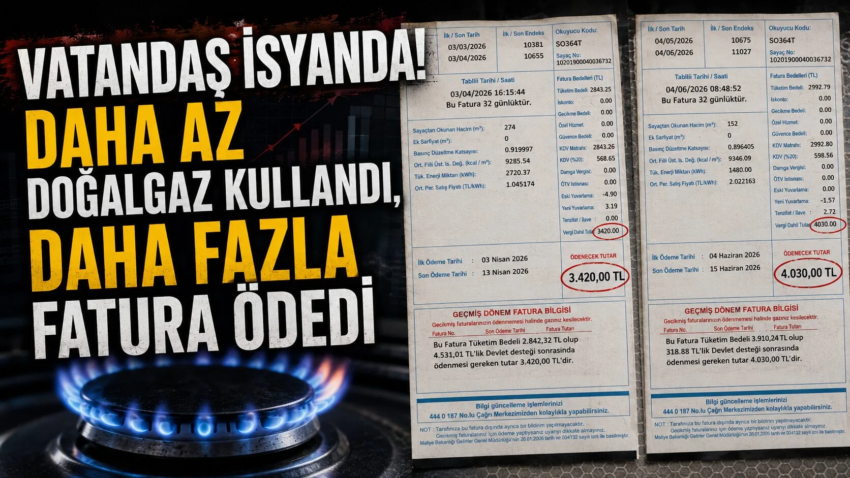 Kademeli tarife uygulaması nedeniyle doğalgaz faturalarında yaşanan artış vatandaşların tepkisine