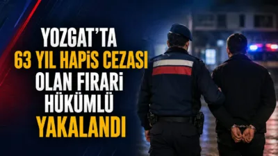 Yozgat’ta, 63 yıl hapis cezasıyla aranan firari hükümlü H.İ.K. yakalandı.