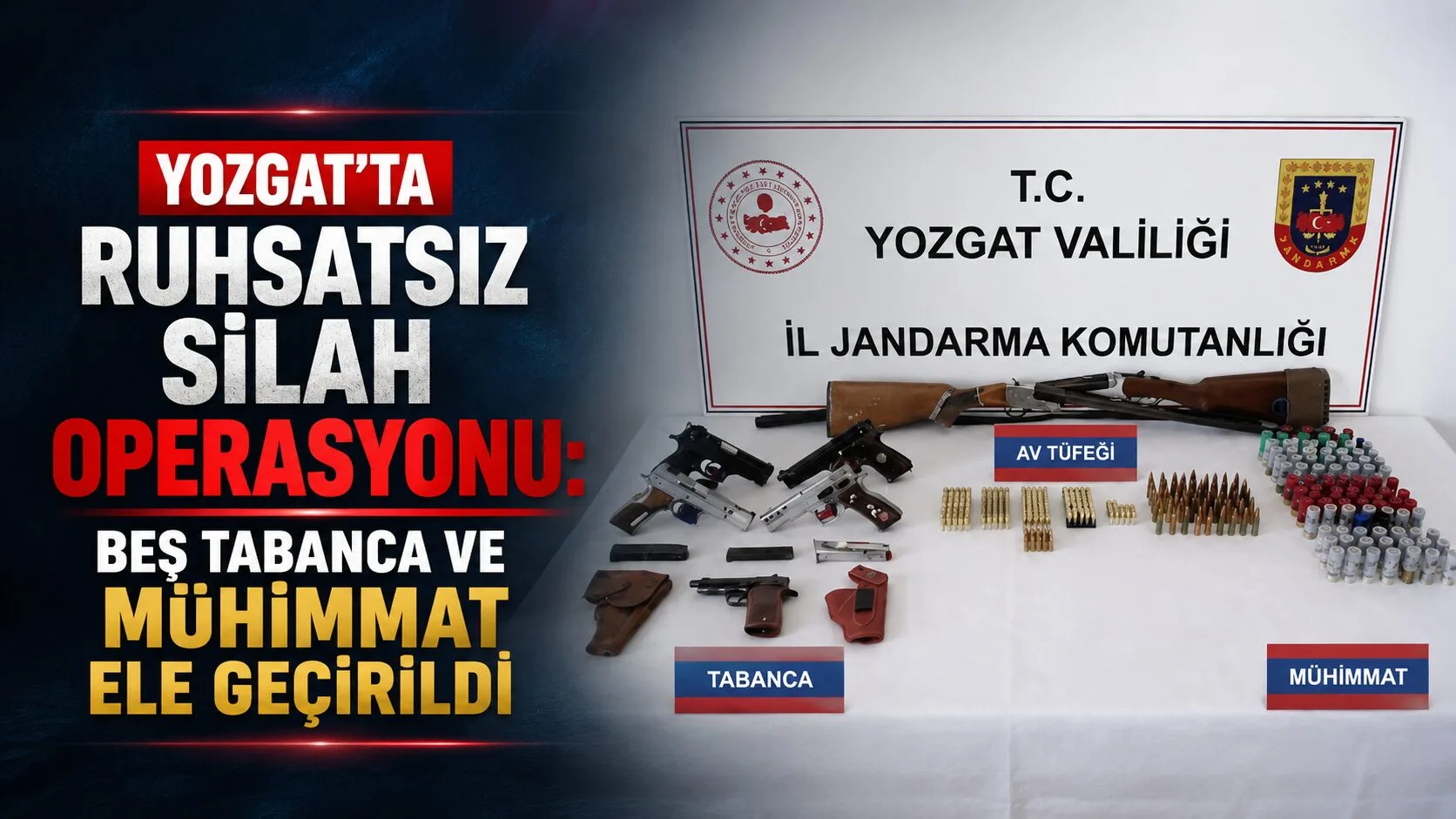 Yozgat İl Jandarma Komutanlığı, Yerköy ilçesinde ruhsatsız silah bulunduran şahıslara