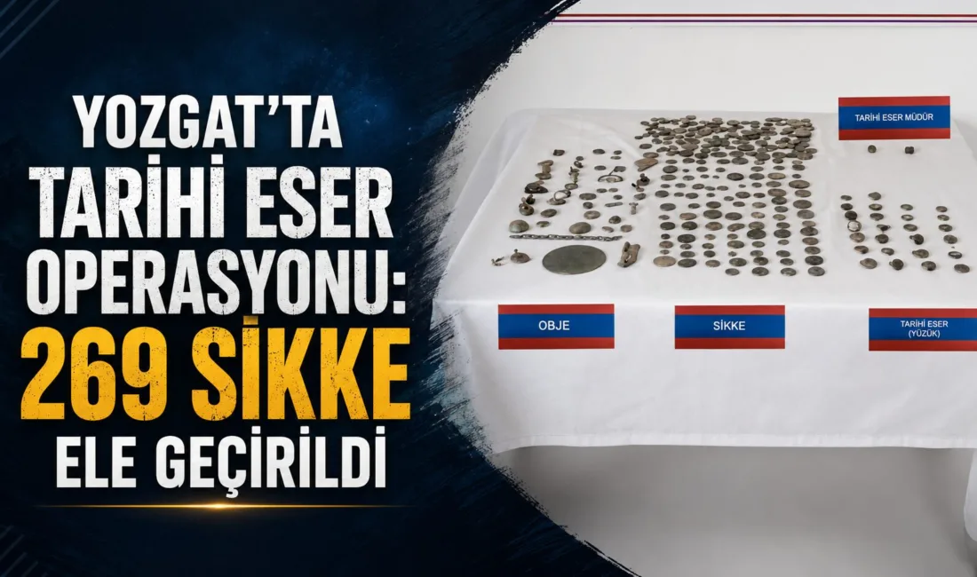 Yozgat'ın Yerköy ilçesinde gerçekleştirilen operasyonda, 269 sikke ve 49 tarihi